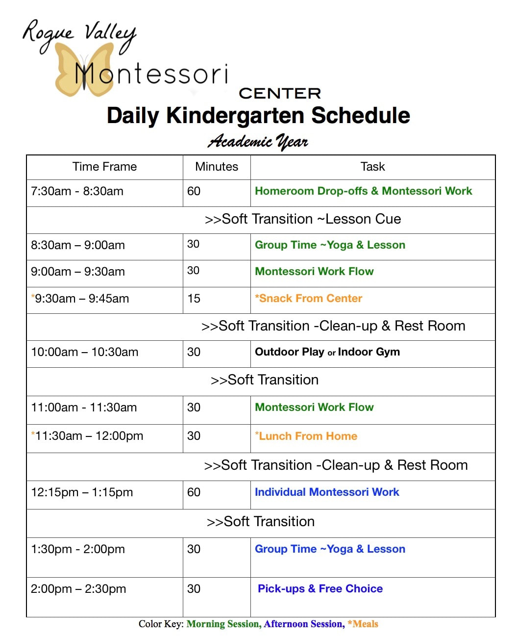 Montessori School Schedule -Preschool and Kindergarten - ROUGE VALLEY ...